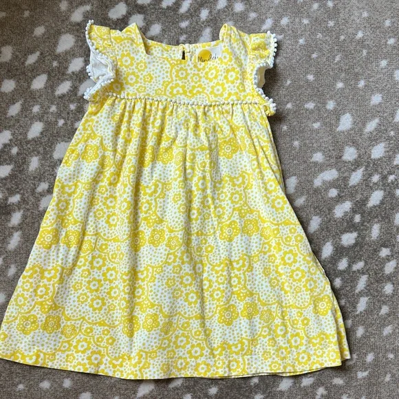 Mini Boden | Dresses | Mini Boden Yellow Floral Dress 56y | Poshmark